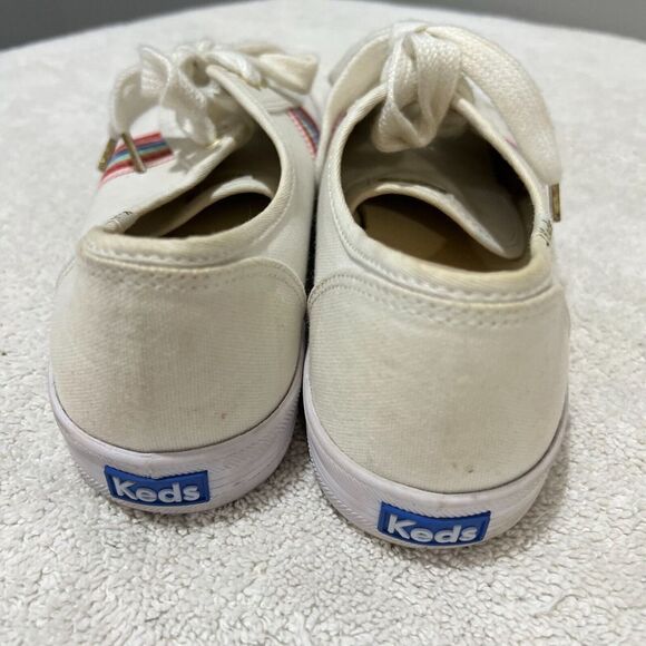 Keds Womens White Kickstart Rainbow Webbing Stripe Sneakers Size 11 Dream Foam - Picture 8 of 13